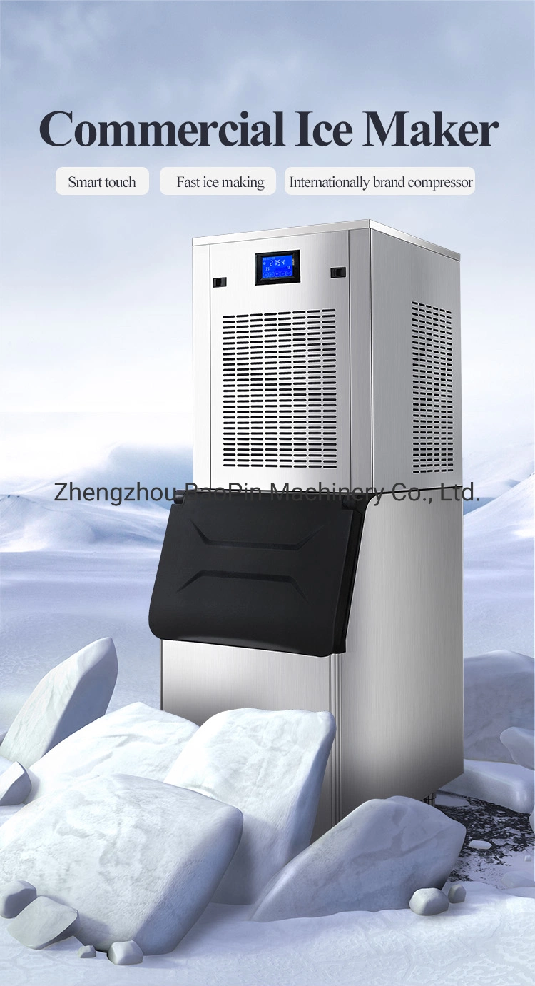 300kg Catering Supplies Integrated Automatic Nugget Chips Crescent Cube Ice Maker for Bar Equipment Catering Supplier