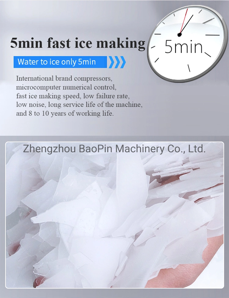 1500kg 1.5t Automatic Commercial Low Noise Fast Cube Flake Crescent Ice Maker for Research Institute User