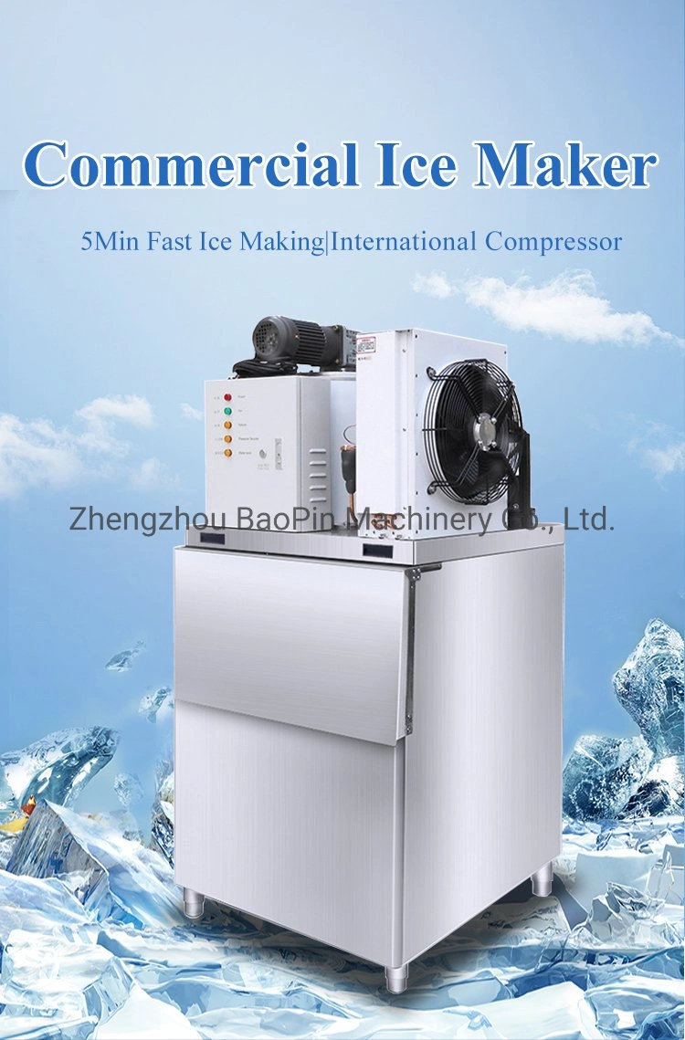 800kg Food Grade Stainless Steel Quiet Pellet Crushed Flake Crescent Ice Maker for Cold Storage