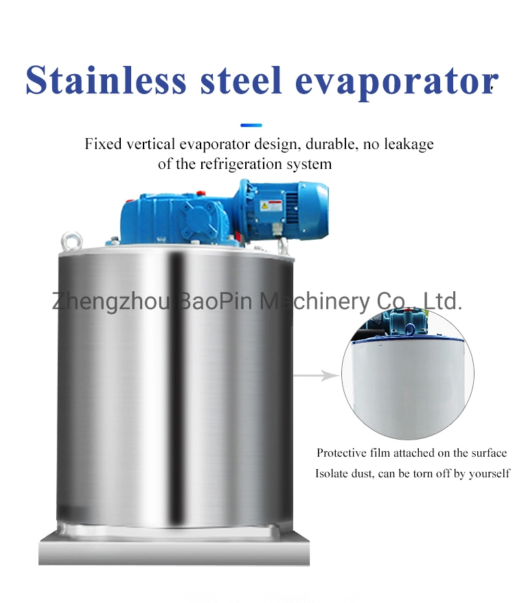 800kg Food Grade Stainless Steel Quiet Pellet Crushed Flake Crescent Ice Maker for Cold Storage