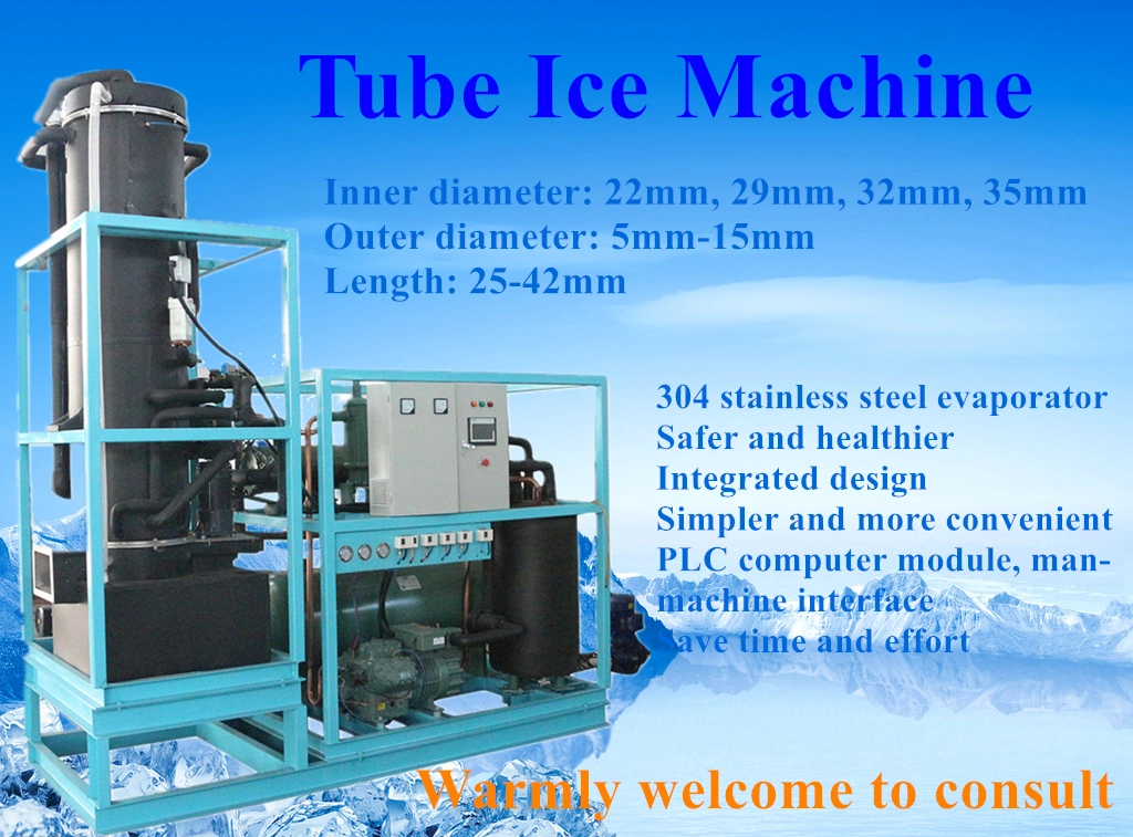 China Top 2000kg 2 Ton Tube Ice Machine CE Approved SUS304 Evaporator Ice Tube Maker Philippines
