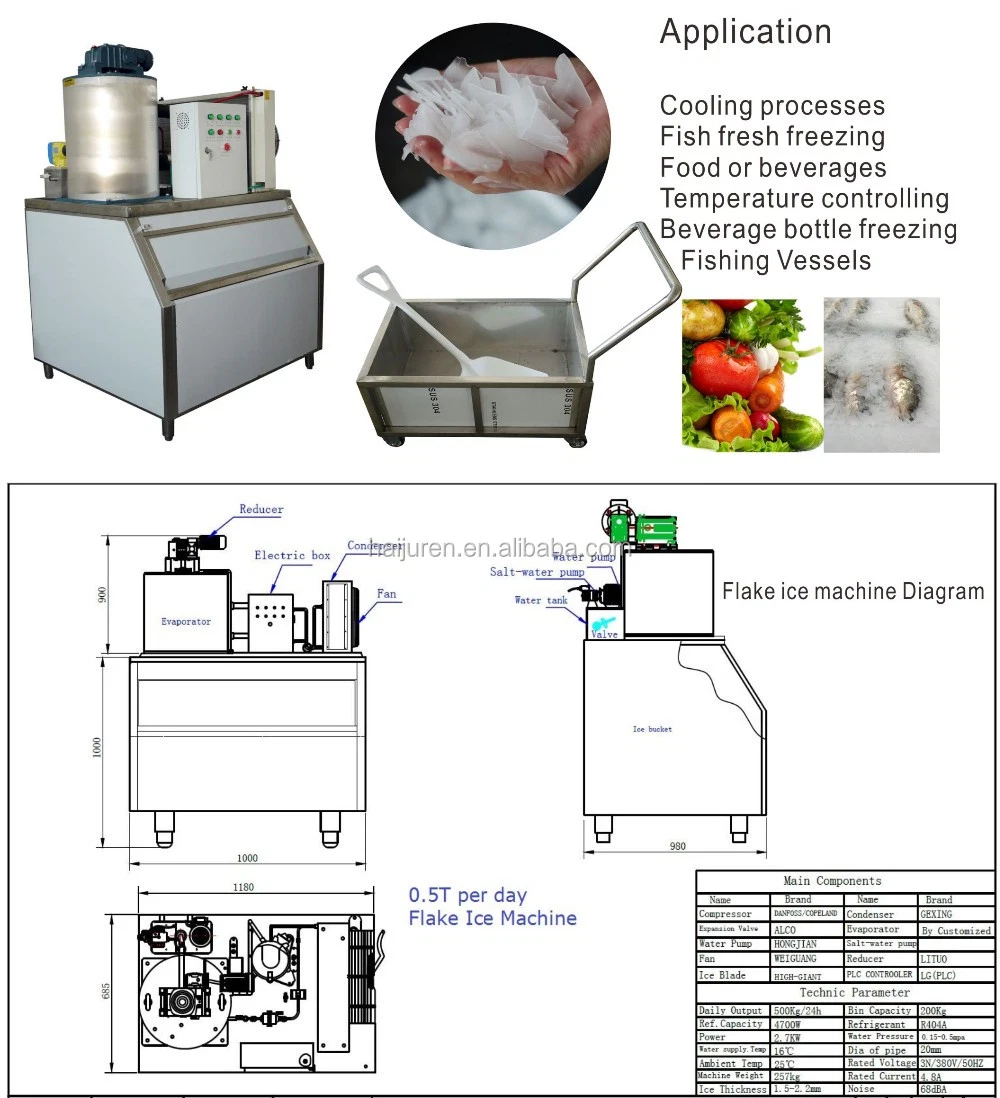 10t High Productivity Commercial Cube Flake Crescent Ice Maker